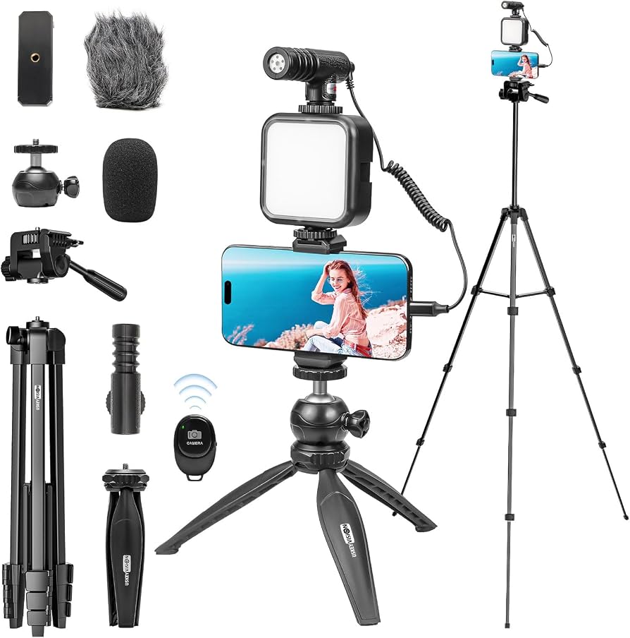 Digital creator recording video content with smartphone