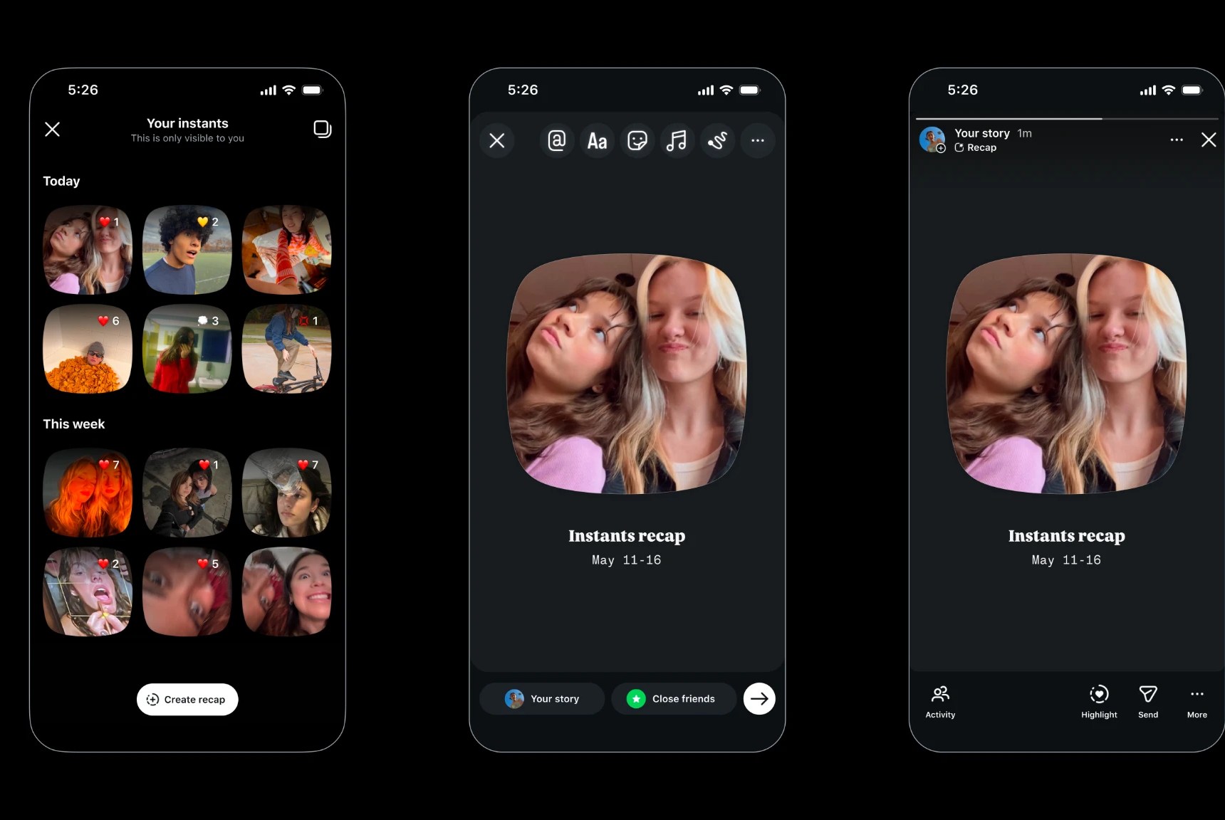Instagram mobile interface with photography feed
